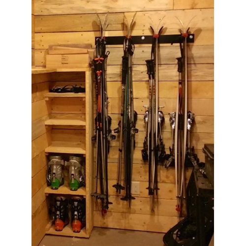  StoreYourBoard Ski Wall Storage Rack, Holds 8 Pairs, Steel Home and Garage Skis Mount