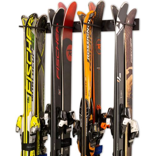  StoreYourBoard Ski Wall Storage Rack, Holds 8 Pairs, Steel Home and Garage Skis Mount