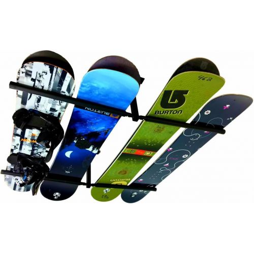  StoreYourBoard Ski and Snowboard Ceiling Storage Rack, Hi Port 2 Overhead Hanger Mount, Home and Garage Organizer