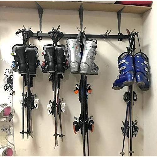  StoreYourBoard Ski and Snowboard Wall Storage Rack, Holds 10 Pairs, Ski Wall Mount, Home and Garage Storage Hanger