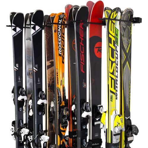  StoreYourBoard Ski and Snowboard Wall Storage Rack, Holds 10 Pairs, Ski Wall Mount, Home and Garage Storage Hanger