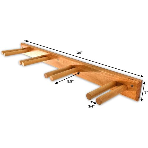  StoreYourBoard Timber Ski Wall Rack, 4 Pairs of Skis Storage, Wood Home and Garage Mount System