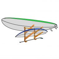 StoreYourBoard Grassracks Bamboo Paddleboard Rack for 2 SUPs or Longboards Oahu Duo