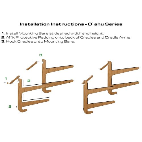  StoreYourBoard Grassracks Bamboo Paddleboard Rack for 2 SUPs or Longboards Oahu Duo