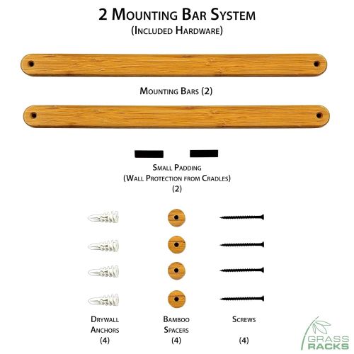  StoreYourBoard Grassracks Bamboo Paddleboard Rack for 2 SUPs or Longboards Oahu Duo