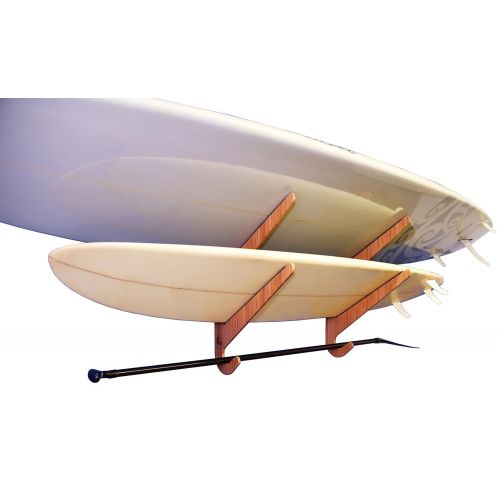  StoreYourBoard Grassracks Bamboo Paddleboard Rack for 2 SUPs or Longboards Oahu Duo