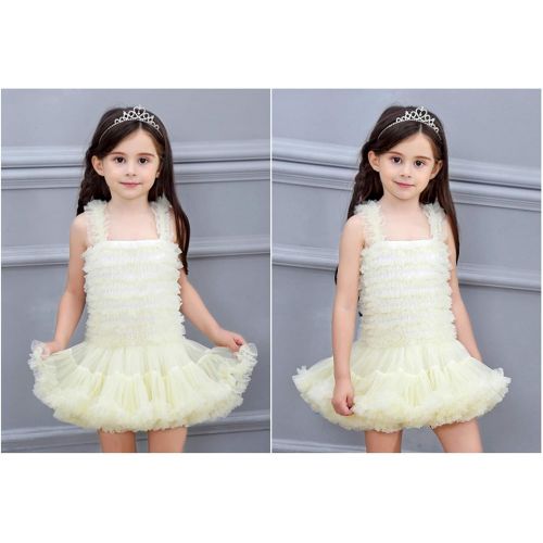  Storeofbaby storeofbaby Little Girls Tutu Dresses Fluffy Pleated Holiday Party Dress Princess Pageant Petticoat 0-8 Years