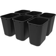 [아마존 핫딜] Storex Medium Waste Basket, 15 x 10.5 x 15 Inches, Black, Case of 6 (STX00710U06C)