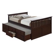 Stork Craft Broyhill Kids Marco Island Full Captains Bed with Trundle, Espresso Full-Sized Bed with Twin-Sized Trundle, Bunk Bed Alternative, Great for Sleepovers, Underbed Storage/Organizatio