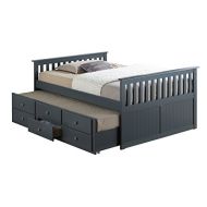 Stork Craft Broyhill Kids Marco Island Full Captains Bed with Trundle, Gray Full-Sized Bed with Twin-Sized Trundle, Bunk Bed Alternative, Great for Sleepovers, Underbed Storage/Organization