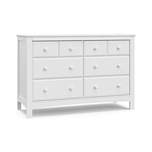  Stork Craft Graco Benton 6 Drawer Dresser (White)  Easy New Assembly Process, Universal Design, Durable Steel Hardware and Euro-Glide Drawers with Safety Stops, Coordinates with Any Nursery