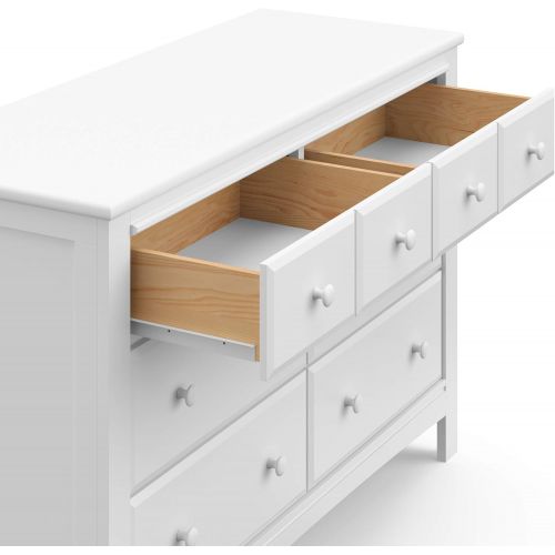  Stork Craft Graco Benton 6 Drawer Dresser (White)  Easy New Assembly Process, Universal Design, Durable Steel Hardware and Euro-Glide Drawers with Safety Stops, Coordinates with Any Nursery