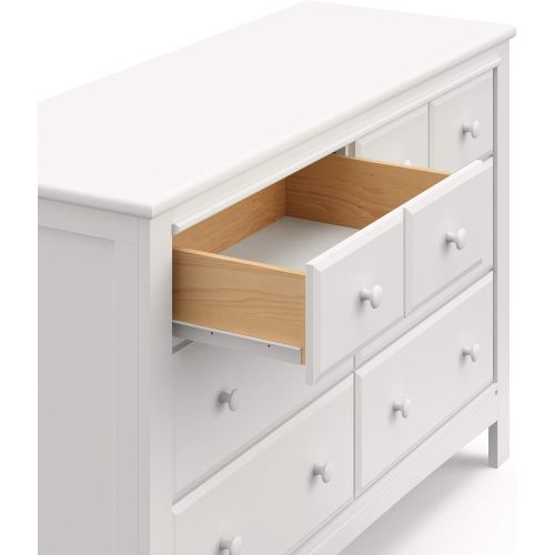  Stork Craft Graco Benton 6 Drawer Dresser (White)  Easy New Assembly Process, Universal Design, Durable Steel Hardware and Euro-Glide Drawers with Safety Stops, Coordinates with Any Nursery
