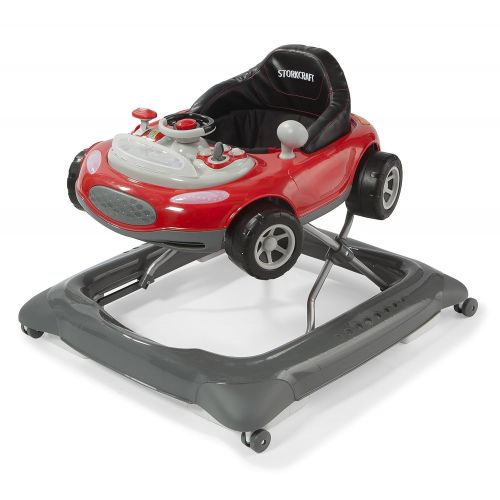  Storkcraft Mini-Speedster Activity Walker Black Interactive Walker with Realistic Driving Experience, Adjustable Seat Pad, Folds for Easy Storage