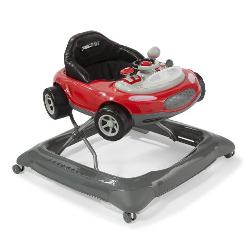  Storkcraft Mini-Speedster Activity Walker Black Interactive Walker with Realistic Driving Experience, Adjustable Seat Pad, Folds for Easy Storage