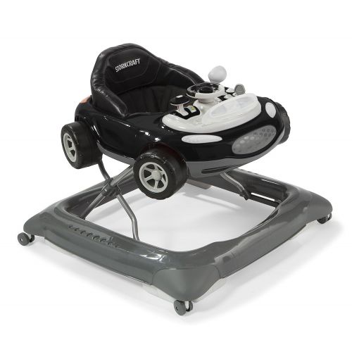  Storkcraft Mini-Speedster Activity Walker Black Interactive Walker with Realistic Driving Experience, Adjustable Seat Pad, Folds for Easy Storage