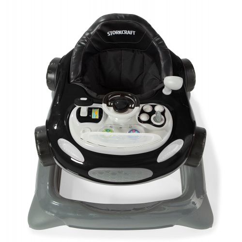  Storkcraft Mini-Speedster Activity Walker Black Interactive Walker with Realistic Driving Experience, Adjustable Seat Pad, Folds for Easy Storage