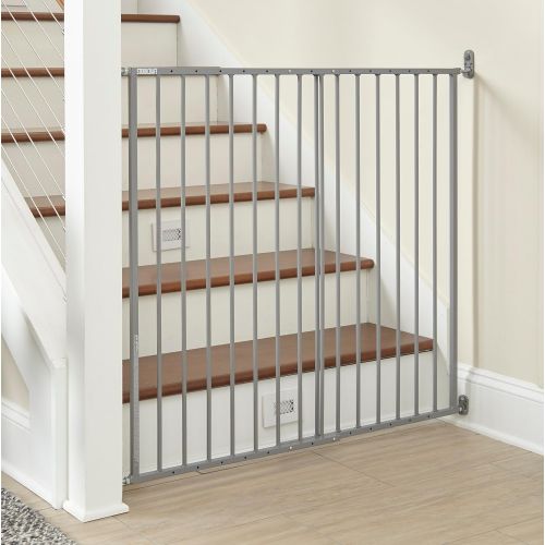  Storkcraft Easy Walk-Thru Tall Metal Safety Gate (White, Black, Gray)  33.75 Inches Tall, Easy to Install, Pet-Friendly, Durable Metal Hardware, Ideal for Taller Children and Larg