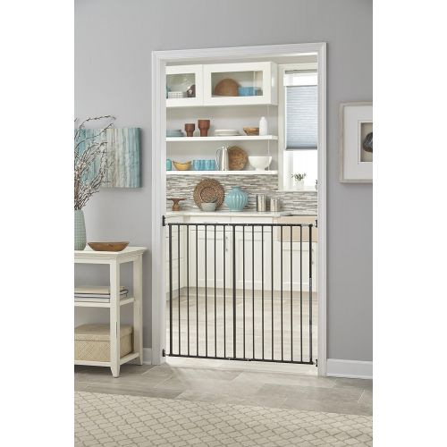  Storkcraft Easy Walk-Thru Tall Metal Safety Gate (White, Black, Gray)  33.75 Inches Tall, Easy to Install, Pet-Friendly, Durable Metal Hardware, Ideal for Taller Children and Larg