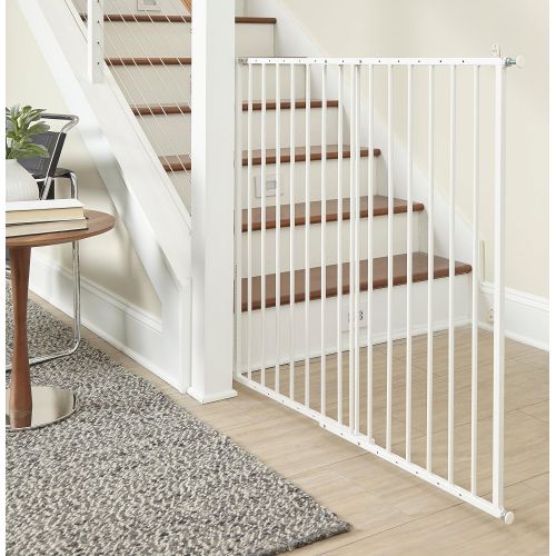  Storkcraft Easy Walk-Thru Tall Metal Safety Gate (White, Black, Gray)  33.75 Inches Tall, Easy to Install, Pet-Friendly, Durable Metal Hardware, Ideal for Taller Children and Larg