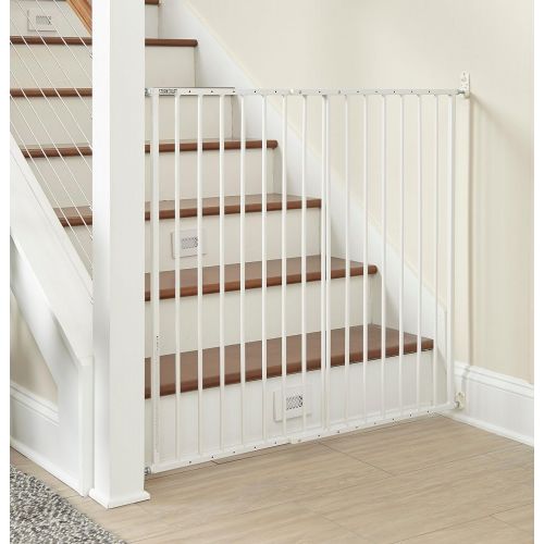  Storkcraft Easy Walk-Thru Tall Metal Safety Gate (White, Black, Gray)  33.75 Inches Tall, Easy to Install, Pet-Friendly, Durable Metal Hardware, Ideal for Taller Children and Larg