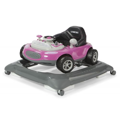  Storkcraft Mini-Speedster Activity Walker Pink Interactive Walker with Realistic Driving Experience, Adjustable Seat Pad, Folds for Easy Storage