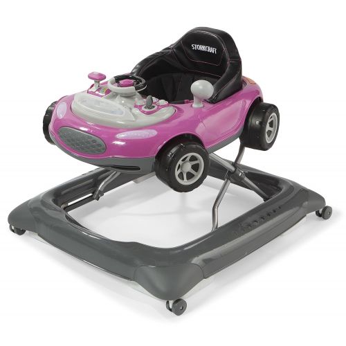  Storkcraft Mini-Speedster Activity Walker Pink Interactive Walker with Realistic Driving Experience, Adjustable Seat Pad, Folds for Easy Storage