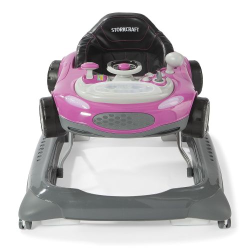  Storkcraft Mini-Speedster Activity Walker Pink Interactive Walker with Realistic Driving Experience, Adjustable Seat Pad, Folds for Easy Storage