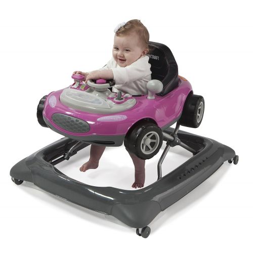  Storkcraft Mini-Speedster Activity Walker Pink Interactive Walker with Realistic Driving Experience, Adjustable Seat Pad, Folds for Easy Storage