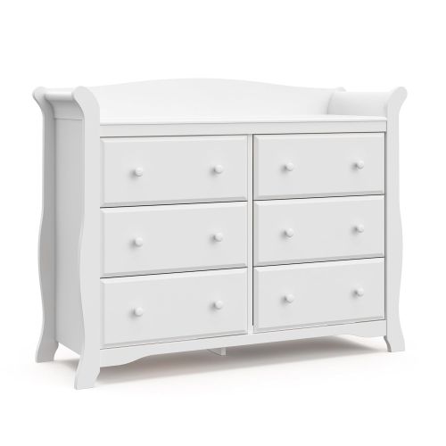  Storkcraft Avalon 6 Drawer Universal Dresser, White