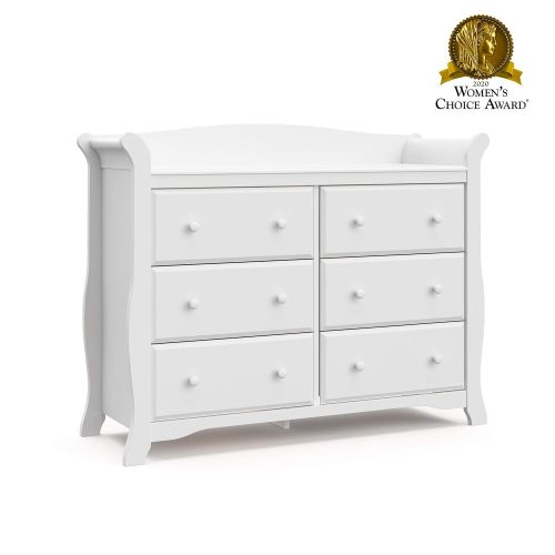  Storkcraft Avalon 6 Drawer Universal Dresser, White