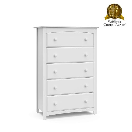  Stork Craft Kenton 5 Drawer Universal Dresser, White