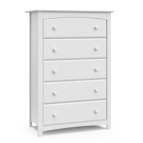  Stork Craft Kenton 5 Drawer Universal Dresser, White