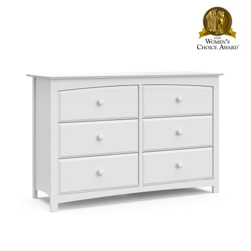  Stork Craft Kenton 6 Drawer Universal Dresser, White