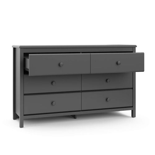  Storkcraft Storkcaft Alpine 6 Drawer Dresser (Grey)  Stylish Storage Dresser Chest for Bedroom, 6 Spacious Drawers with Handles, Coordinates with Any Kids Bedroom or Baby Nursery