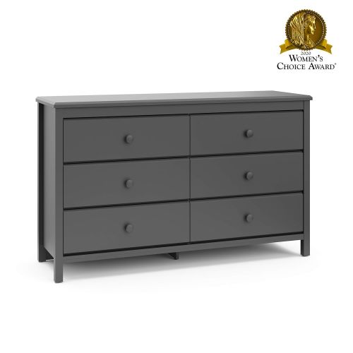  Storkcraft Storkcaft Alpine 6 Drawer Dresser (Grey)  Stylish Storage Dresser Chest for Bedroom, 6 Spacious Drawers with Handles, Coordinates with Any Kids Bedroom or Baby Nursery