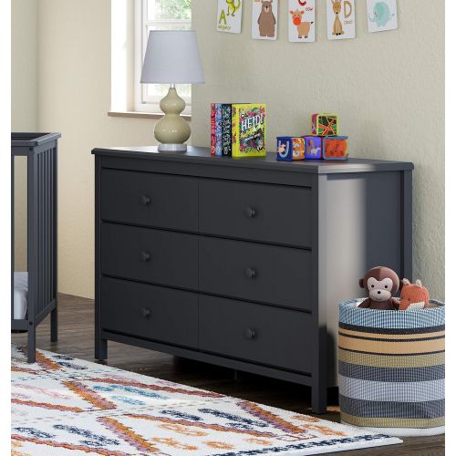  Storkcraft Storkcaft Alpine 6 Drawer Dresser (Grey)  Stylish Storage Dresser Chest for Bedroom, 6 Spacious Drawers with Handles, Coordinates with Any Kids Bedroom or Baby Nursery