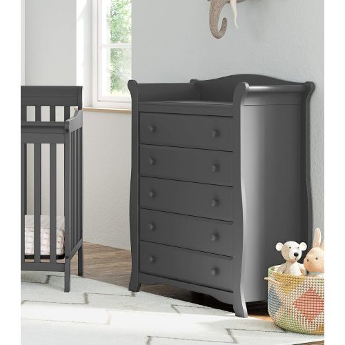  Storkcraft Avalon 5-Drawer Universal Dresser, Gray