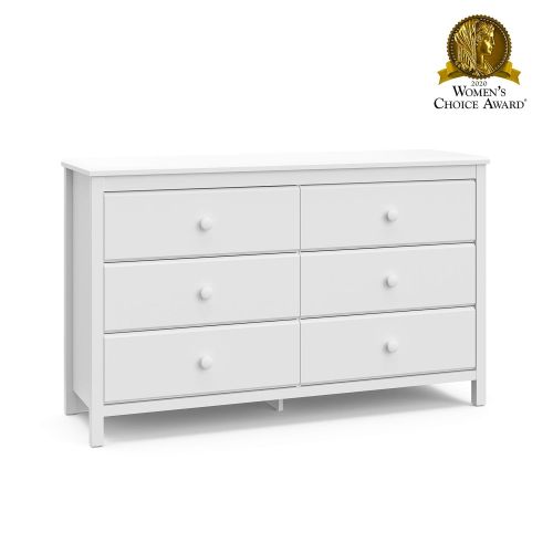  Storkcraft Storkcaft Alpine 6 Drawer Dresser (White)  Stylish Storage Dresser Chest for Bedroom, 6 Spacious Drawers with Handles, Coordinates with Any Kids Bedroom or Baby Nursery