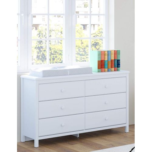  Storkcraft Storkcaft Alpine 6 Drawer Dresser (White)  Stylish Storage Dresser Chest for Bedroom, 6 Spacious Drawers with Handles, Coordinates with Any Kids Bedroom or Baby Nursery