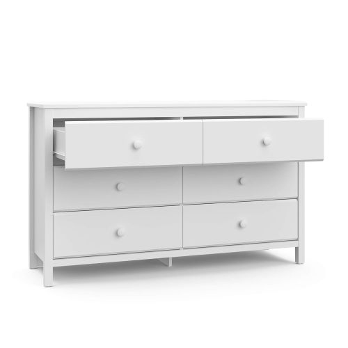  Storkcraft Storkcaft Alpine 6 Drawer Dresser (White)  Stylish Storage Dresser Chest for Bedroom, 6 Spacious Drawers with Handles, Coordinates with Any Kids Bedroom or Baby Nursery