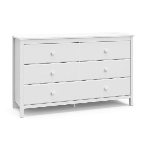  Storkcraft Storkcaft Alpine 6 Drawer Dresser (White)  Stylish Storage Dresser Chest for Bedroom, 6 Spacious Drawers with Handles, Coordinates with Any Kids Bedroom or Baby Nursery