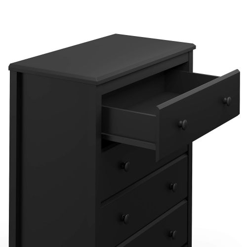  Storkcraft Storkcaft Alpine 4 Drawer Dresser (Black)  Stylish Storage Dresser Chest for Bedroom, 4 Spacious Drawers with Handles, Coordinates with Any Kids Bedroom or Baby Nursery