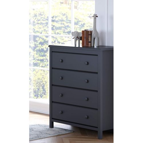  Storkcraft Storkcaft Alpine 4 Drawer Dresser (Gray)  Stylish Storage Dresser Chest for Bedroom, 4 Spacious Drawers with Handles, Coordinates with Any Kids Bedroom or Baby Nursery