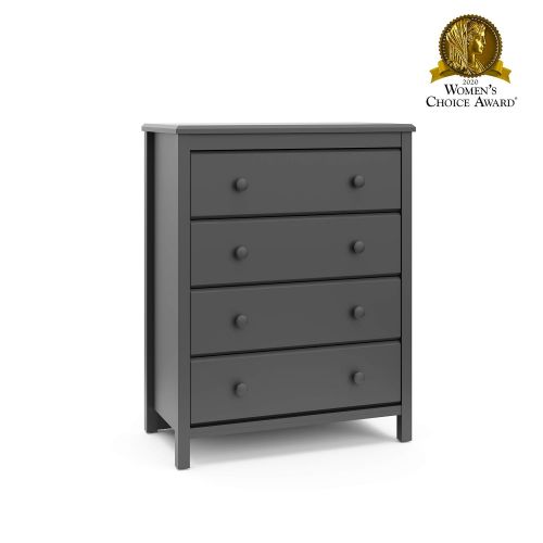  Storkcraft Storkcaft Alpine 4 Drawer Dresser (Gray)  Stylish Storage Dresser Chest for Bedroom, 4 Spacious Drawers with Handles, Coordinates with Any Kids Bedroom or Baby Nursery