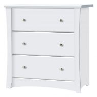 Storkcraft Crescent 3 Drawer Chest, White, Kids Bedroom Dresser with 3 Drawers, Wood & Composite Construction, Ideal for Nursery, Toddlers Room, Kids Room