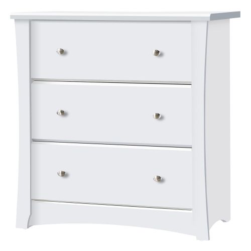  Storkcraft Crescent 3 Drawer Chest, White, Kids Bedroom Dresser with 3 Drawers, Wood & Composite Construction, Ideal for Nursery, Toddlers Room, Kids Room