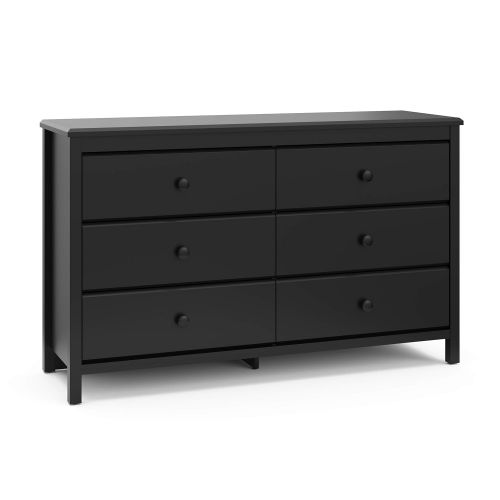  Storkcraft Storkcaft Alpine 6 Drawer Dresser (Black)  Stylish Storage Dresser Chest for Bedroom, 6 Spacious Drawers with Handles, Coordinates with Any Kids Bedroom or Baby Nursery