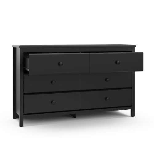  Storkcraft Storkcaft Alpine 6 Drawer Dresser (Black)  Stylish Storage Dresser Chest for Bedroom, 6 Spacious Drawers with Handles, Coordinates with Any Kids Bedroom or Baby Nursery