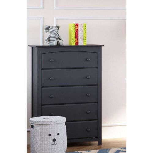  Stork Craft Kenton 5 Drawer Universal Dresser, Gray